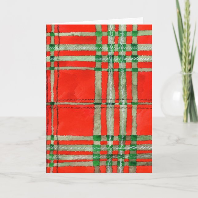 RED SCOTT TARTAN Greeting Card (Front)