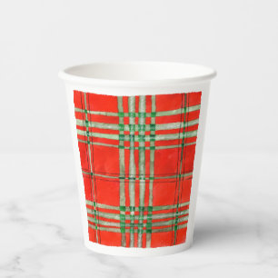 RED SCOTT TARTAN Paper Cups