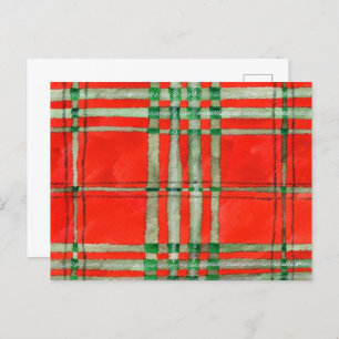 RED SCOTT TARTAN Postcard