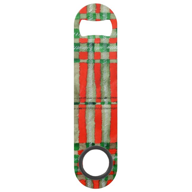 RED SCOTT TARTAN Speed Bottle Opener (Front)