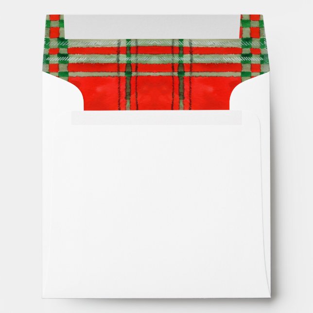 RED SCOTT TARTAN Square Envelopes (Back (Bottom))