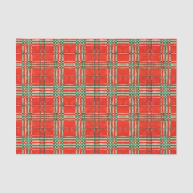 RED SCOTT TARTAN Tissue Paper (Front)