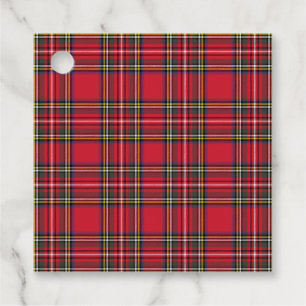 Red Scottish Christmas Plaid Tartan Gift Tags