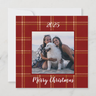 Red Scottish Heritage Customisable Christmas Card