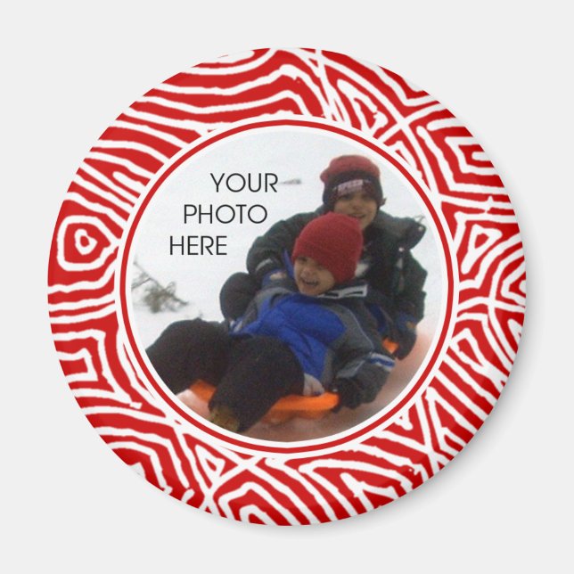 Red Scribbleprint Border Magnet (Front)