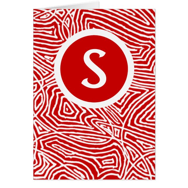 Red Scribbleprint Initial (Front)
