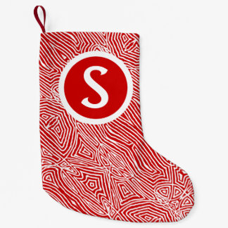 Red Scribbleprint Small Christmas Stocking