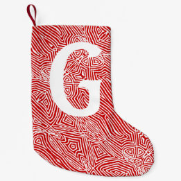 Red Scribbleprint Small Christmas Stocking