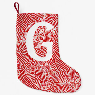Red Scribbleprint Small Christmas Stocking