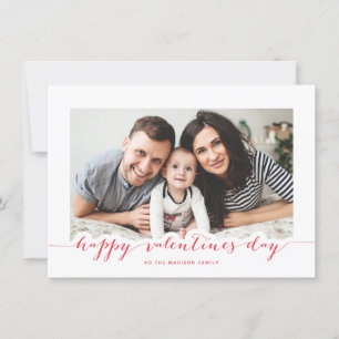 Red Script Happy Valentine's Day Photo Frame Holiday Card