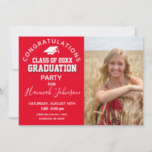Red Script High School Class 2021 Graduation Announcement