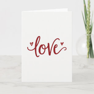 Red Script Love Hearts Card