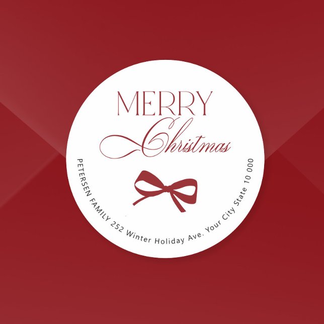 Red script Merry Christmas festive envelope seal (Creator Uploaded)