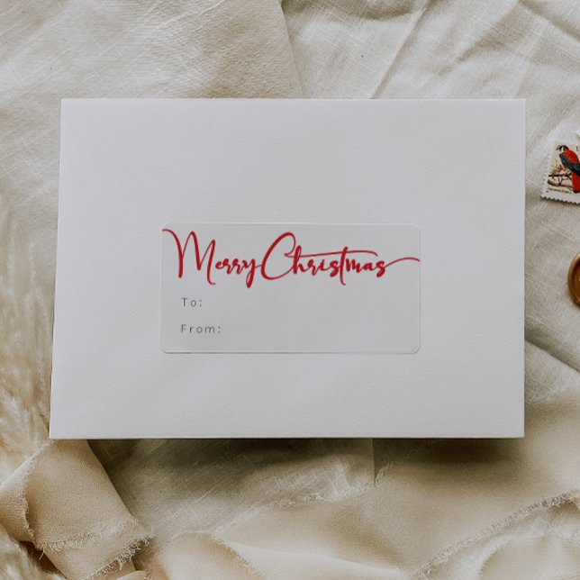 Red Script Merry Christmas Rectangular Gift (Creator Uploaded)