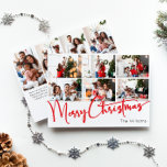 Red Script Merry Christmas Year In Review 10 Photo Holiday Card<br><div class="desc">Celebrate the season with this red script Merry Christmas year in review 10 photo holiday card featuring a touch of elegant charm. The chic design showcases a simple red-and-white colour palette, evoking the cosy spirit of winter. Its modern and unique appeal and rustic wording create a perfect balance between seasonal...</div>