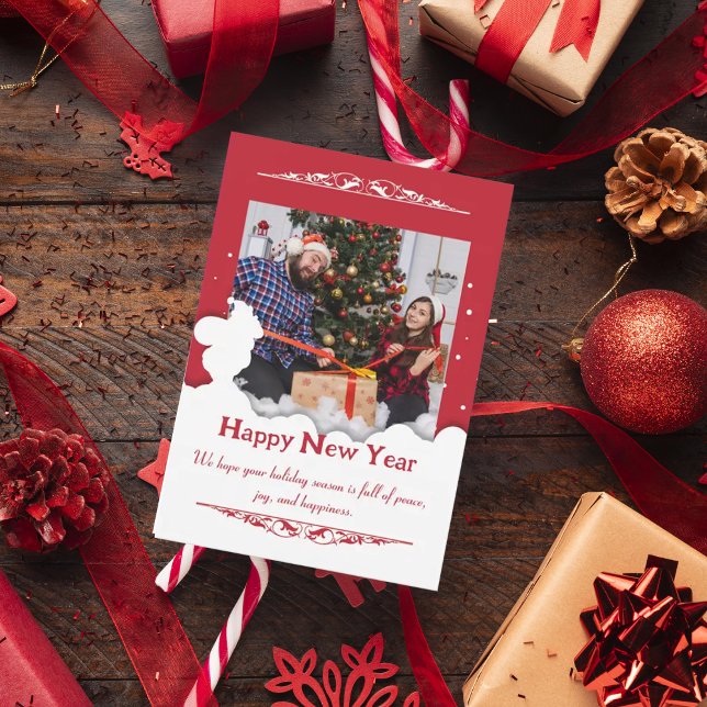 Red Script one Photo Christmas , Christmas Card (Creator Uploaded)