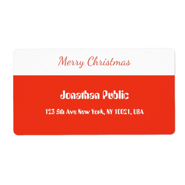 Red Script Template Merry Christmas Shipping (Front)
