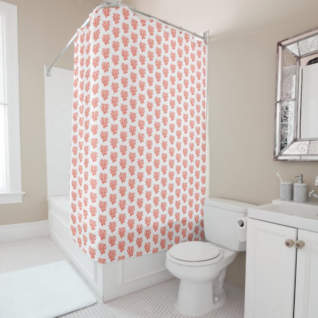 Red Sea Coral Shower Curtain (In Situ)