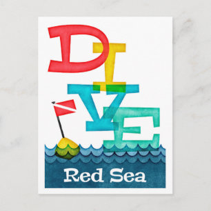 Red Sea Dive - Colourful Scuba Postcard