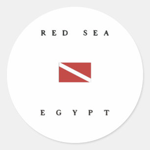 Red Sea Egypt Scuba Dive Flag Classic Round Sticker