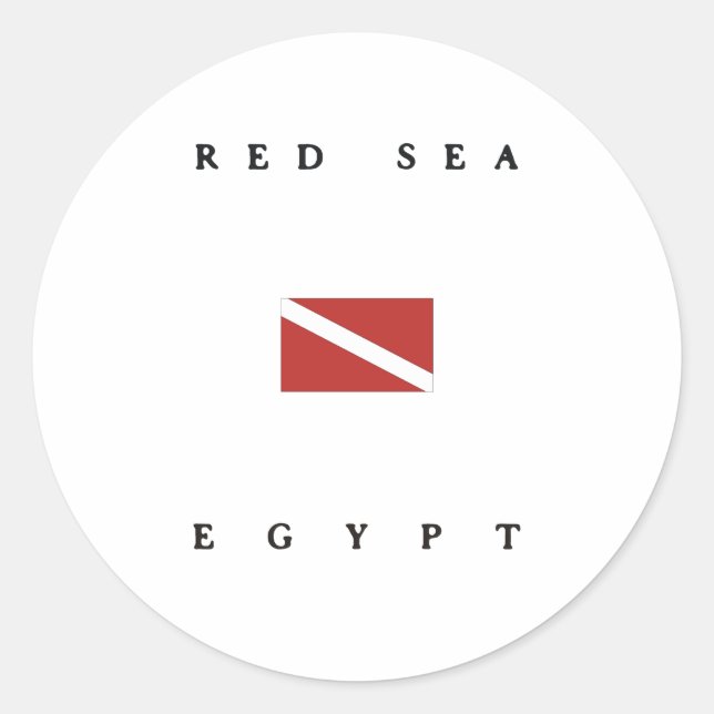 Red Sea Egypt Scuba Dive Flag Classic Round Sticker (Front)
