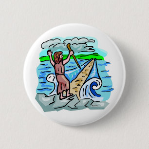 Red Sea parting Christian artwork 6 Cm Round Badge