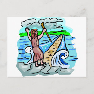 Red Sea parting Christian artwork Postcard