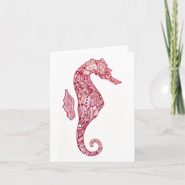 Red Seahorse Card (Front)