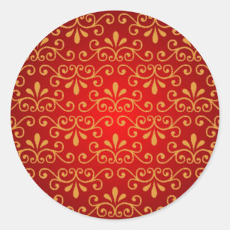 Red Seal with Gold Curlicues