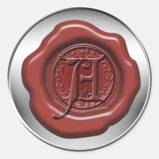 Red sealing wax letter A Classic Round Sticker (Front)