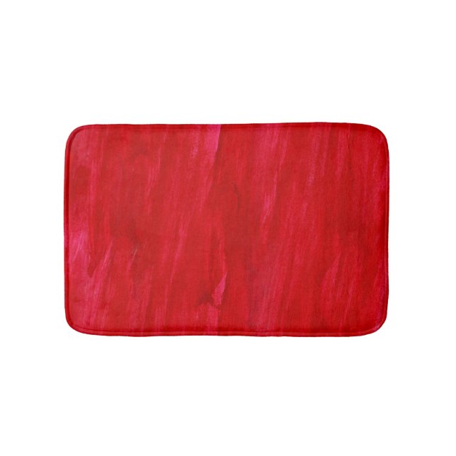 Red Seamless Background Abstract And Watercolor Bath Mat (Front)