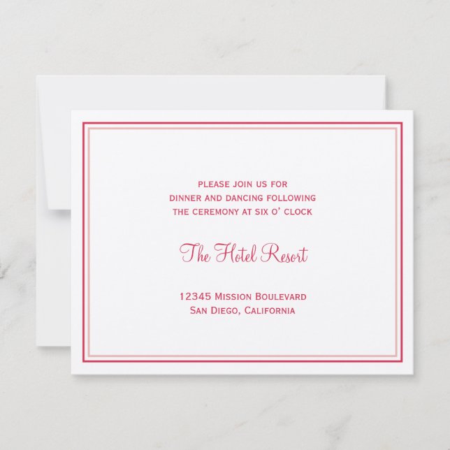 Red seashell wedding wedding reception enclosure invitation (Front)