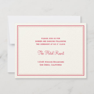 Red seashell wedding wedding reception enclosure invitation