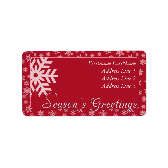 Red Season's Greetings Address Label (Front)