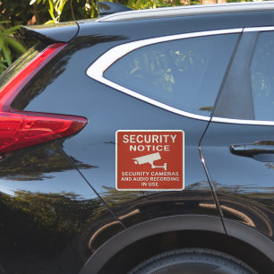 Red Security Notice Sign – Surveillance Cameras