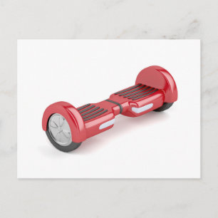 Red self-balancing scooter postcard