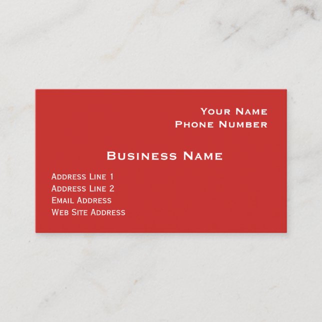 Red Semi-Gloss Business Card Template (Front)