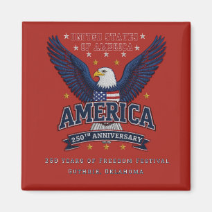 Red Semi-quincentennial Custom Eagle Magnet