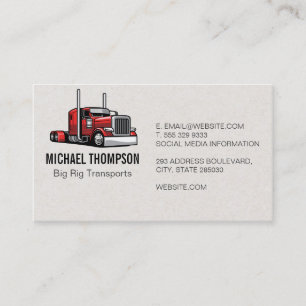 Red Semi Truck Big Rig Business Card