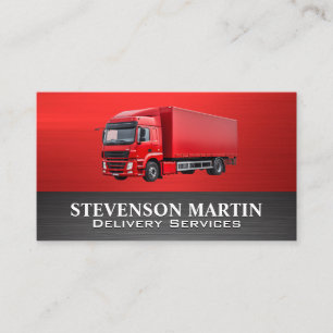 Red Semi Truck   Delivery Business Card