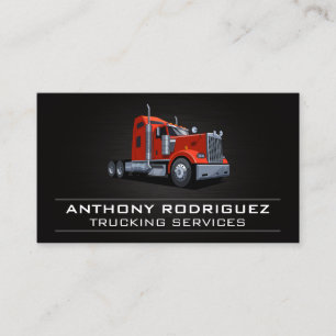 Red Semi Truck   Driver   Logistics Business Card