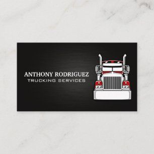 Red Semi Truck Transport Business Card