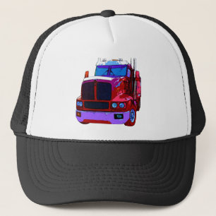 Red Semi Truck Trucker Hat