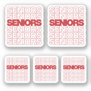 Red Seniors Seniors Seniors Custom-Cut Sticker