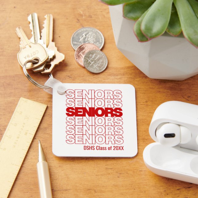 Red Seniors Seniors Seniors Keychain (Desk)