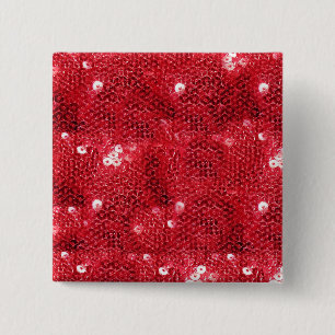 Red Sequin Image  Background 15 Cm Square Badge