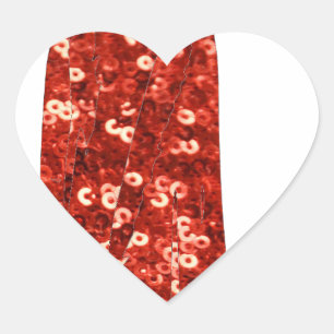 red sequin vintage pin up heart sticker