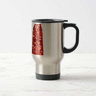 red sequin vintage pin up travel mug