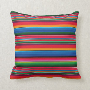 Red Serape Saltillo Traditional Mex Cojin Cover Cushion