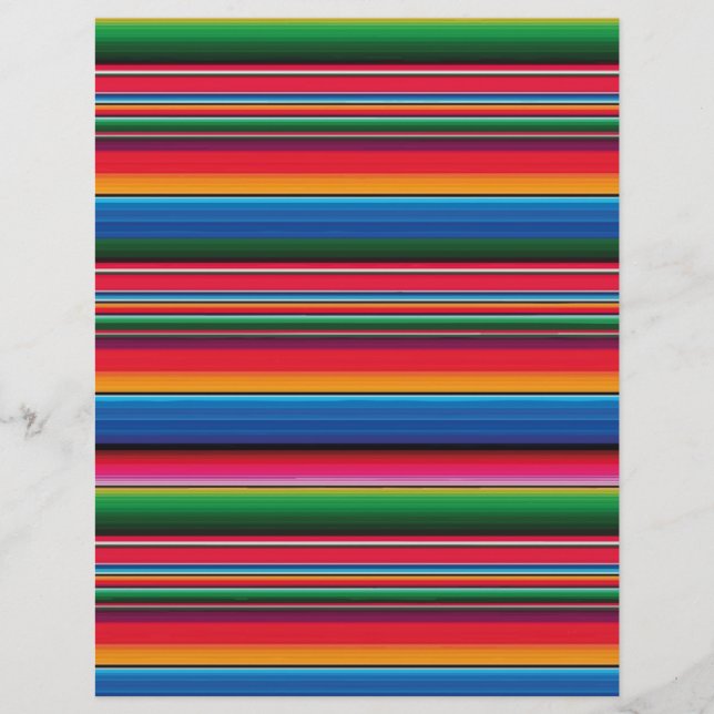 Red Serape Saltillo traditional mexican blanket Custom Letterhead (Front)
